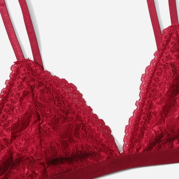 Handle with Care Floral Lace Thong and Bra Set - Picture 3 of 5